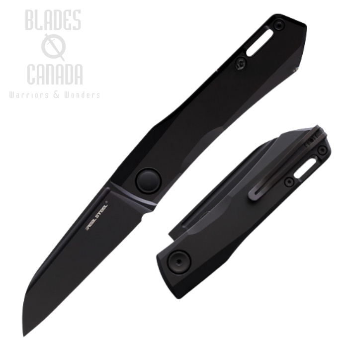 Real Steel Solis Slipjoint Folding Knife, N690 Black, Titanium Black, RS7063B